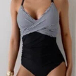 B2prity Women's One Piece Swimsuit Tummy Control Tie Back Slimming XL - NWT